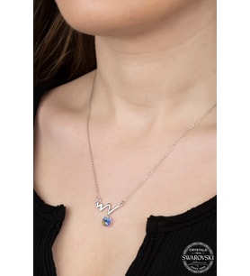 SWAROVSKİ TAŞLI  ZİRCONİA RİTİM 925 AYAR GÜMÜŞ KOLYE