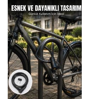 Bisiklet Kilidi 12 Mm Kalın Çelik Halat 80 Cm Anahtarlı Güvenlik Kilidi 2 Anahtarlı Pvc Kaplamalı