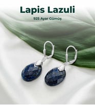 Luxtone Sertifikalı Lapis Lazuli 925 Ayar Gümüş Küpe Kadın Takı LX0120KP