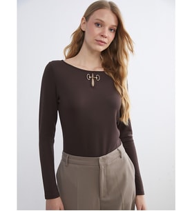 LCW EVERYDAY Kahverengi Soft Touch Kadın Tişört