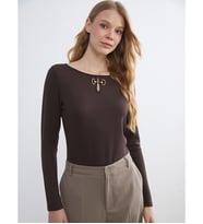 LCW EVERYDAY Kahverengi Soft Touch Kadın Tişört