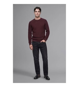 Defacto Standart Fit Basic Bordo Erkek Kazak H8887AX/BR34