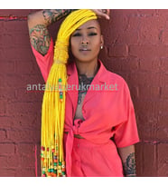 Afrika Örgüsü ve Rasta için Sentetik Saç YELLOW2 LİMON SARI