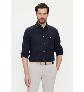 Guess LS ROLL-UP SHIRT Erkek Lacivert Gömlek F4GH00WG3L0-G7V2