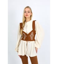 HİLEA STYLE AMELİA EKRU KADIN CEKET
