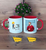 Mühendisler Günü Hediyesi Kupa Bardak Kırmızı Fotoğraflı Mühendis Bey