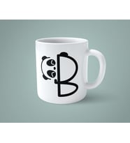 B Harfi Panda Alfabe Baskılı Kupa Bardak