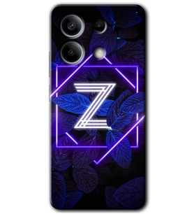 Redmi Note 13 Pro 5G Kılıf HD Desen Baskılı Kılıf - Dark Neon Yaprak Z Harfi