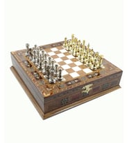 Sadaf İşieme Satranç ve Metal Taşlar (23 x 23) cm