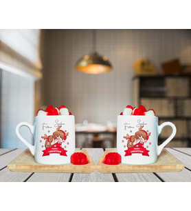 Mutlu Yıllar Sevgili Tasarımlı Çift Ahşap Tabaklı Kişiye Özel Türk Kahvesi Fincanı Seti