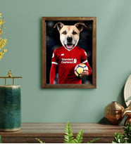 Evcil Dostlara Özel Futbolcu Tasarımlı Portre Doğal Masif Ahşap Çerçeveli Tablo 30x40cm-5