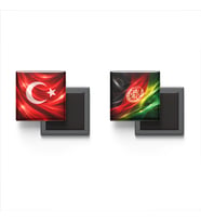 Buzdolap Magnetleri - Afganistan Bayrağı ve Türk Bayrağı - 2'li Set Magneti