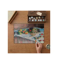 Elmalar ve Üzümler - Monet Tasarımı 240 parça Ahşap Puzzle Ahşap Kutuda MP06760
