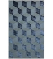 Bespoky Eberndorf Mavi Patchwork Pamuklu El Dokuması Alan Halısı
