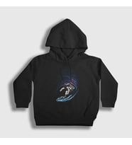 Presmono Unisex Çocuk Siyah Surfer Astronaut Space Astronot Uzay Kapüşonlu Sweatshirt 283998tt