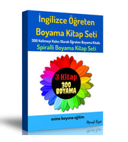 İngilizce Öğreten Boyama Kitap Seti (3 Spiralli Kitap)