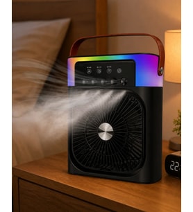 RGB Işıklı Buharlı Masaüstü Fan Sessiz Çalışan USB Şarjlı Taşınabilir Fan