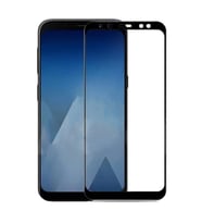 Samsung Galaxy A7 2018 Uyumlu Zore Kenarları Kırılmaya Dayanıklı Cam Ekran Koruyucu (Siyah)