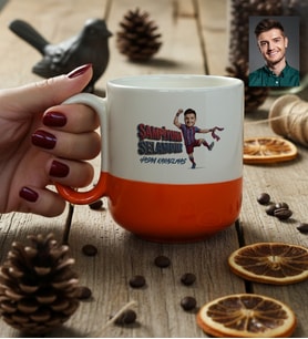 Kişiye Özel Karikatürlü Bordo Mavi Taraftar Kupa Bardak Pro Doğum Günü Hediyesi