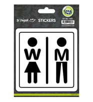 CREA Bİ' DEĞİŞİK STICKER - W/M WC İŞARETİ KADIN ERKEK 1461