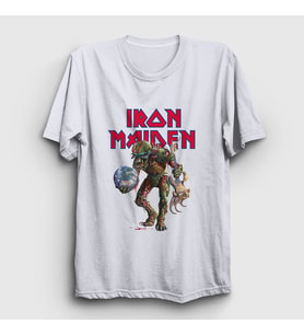 Presmono Unisex Beyaz World Iron Maiden T-Shirt 87321tt