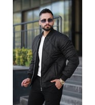 Şık Unisex Kapitone Dar Kalıp Old Money Kolej Ceket - Zamansız ve Konforlu Stil (Siyah)
