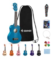 Donner DUS-10B Soprano Ukulele Seti (Mavi)