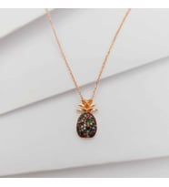 Gümüş Ananas Zirkon Taşlı Kolye 925 Ayar (Karışık)