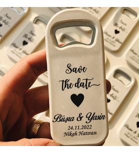25 Adet Save the Date Temalı siyah beyaz açacak magnet özel tasarım