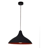 Retro Rustik Siyah Içi Sarı Metal Sarkıt Avize Dekoratif (Burnt Olive)