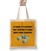 funny Travel gift design lover-Trippin Wanderlust Journey Adventurer Vacation Bez Çanta Uzun Saplı