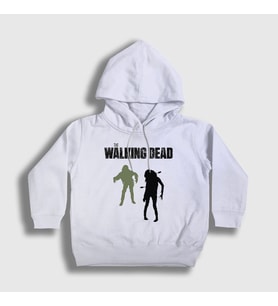 Presmono Unisex Çocuk Beyaz Zombies V2 The Walking Dead Kapüşonlu Sweatshirt 221358tt