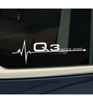 Q3 Yan Cam Sticker Oto Kapı Çıkartma Tuning oto 20 cm x 7 cm yazı 32