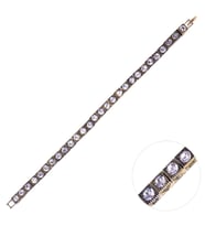 Nusnus Bronz Eskitme Bileklik Yuvarlak Swarovski Taşlı