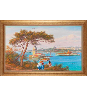 ALTIN ÇERÇEVELİ PASPARTULU TABLO CR527