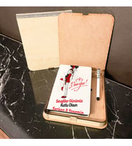 Sevgiliye Hediye Ahşap Kutulu Defter Kalem Set 012