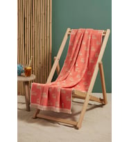 Mercan & Turuncu Cherry %100 Pamuklu Plaj Havlusu 70x140 cm