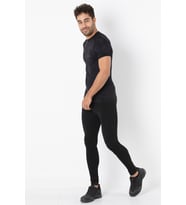 MioFit Erkek Lightweight Running Kısa Kollu Dikişsiz Spor Tişört (Siyah-Gri)