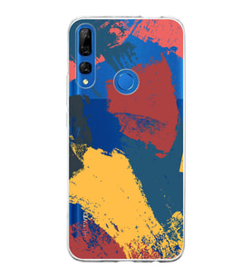 Huawei Y9 Prime 2019 Uyumlu Kapak Brush Stroke Tasarımlı Şeffaf Silikon Kılıf