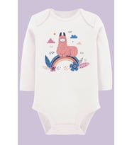 Organik Baskılı Pamuklu Unisex Bebek Body UZUNE213
