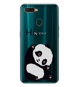 Oppo A5S/AX7/A12 Uyumlu Sevimli Panda Desenli Şeffaf Telefon Kılıfı