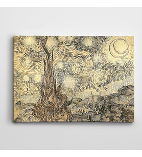 Vincent Van Gogh Starry Night Drawing Kanvas Tablo