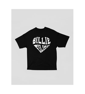 Kalp Temalı Billie Eilish Yazılı Unisex Oversize Şarkıcı Tişört