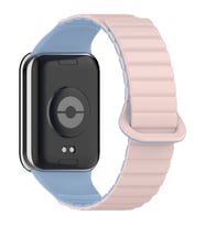 Lexroo Xiaomi Mi Band 8 Pro Silikon Kordon KRD-105 Strap Kayış - Pembe-Mavi