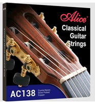 Alice AC138-N Klasik Gitar Tel Seti - Crystal Nylon (Profesyonel - Normal Tension)  Ultra Şeffaf Kristal Naylon Tizler, Parlak ve Keskin Ses Projeksiyonu  Ölçü: 4/4 Klasik Gitarlar İçin (6'lı Tam Takım Set)