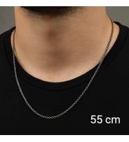 Gümüş Renk İnce Doc Unisex Çelik Kolye