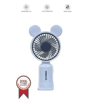 Torima F-12 Beyaz Mini Taşınabilir Fan Şarjlı 2 Kademeli Ledli Ayıcık Kulak Vantilatör Klima Soğutucu Fan