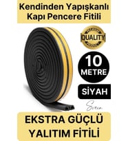 Premium Kapı Pencere Soğuk Toz Sızdırmaz İzolasyon Fitili Kendinden Yapışkanlı Isı Yalıtım 2x5=10 mt