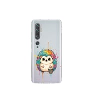 Xiaomi Mi Note 10 ile Uyumlu Splash Kirpi Tasarımlı Şeffaf Silikon Kılıf