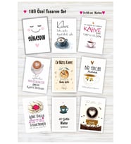 Kahve Sunum Kartları 18 li Motto Kart 7x10 cm